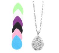 ORFOFE Collar Difusor de Aroma Acero Inoxidable Colgante Forma de Corazón Hueco Cadena para Esencia Accesorio Elegante para Uso Diario