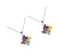 ORFOFE Collar Fácil de Quitar y Reutilizable de Aleación de de Concienciación Autismo 2piezas Obsequio de Cumpleaños Decorativo y Único