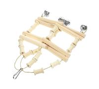 ORFOFE Columpio de Madera para Pájaros Juguete Práctico para Periquitos y Accesorio de Jaula para Ejercicio y Diversión Material Seguro y Natural para Desarrollar Coordinación y