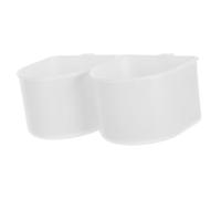 ORFOFE Comedero Colgante Doble Uso para Perros y Gatos, Cuenco Abs Resistente Blanco, Tamaño Ajustable, Adecuado para Jaulas y Transportines, Cachorro y Gato