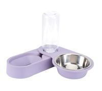 ORFOFE Comedero y Bebedero Automático Giratorio para Gatos y Perros Dispensador Práctico con Recarga Automática de Agua Diseño Plegable para Esquinas Mantiene Comida y Agua y Separadas