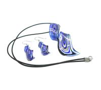 ORFOFE Conjunto de Joyas de Azul con Diseño Creativo Espiral Collar y Pendientes Colgantes para Mujer Accesorio Elegante para Fiestas y