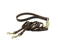 ORFOFE Correa de Tracción Doble para Perros y Mascotas, Ajustable, Cuero Resistente, 1,6 X 120 Cm, Uso Diario y Paseo, Adecuada para Perros y Cachorros