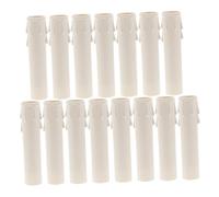 ORFOFE Cubrevelas para Lámparas De Araña Lágrima Plástico Blanco 30x100mm Protección Antigoteo para Portalámparas Hogar Paquete 15 Piezas