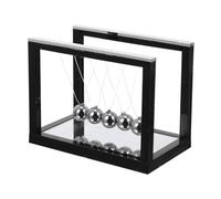 ORFOFE Cuna de Newton Pequeña Negra con Espejo, Bolas de Péndulo de Ciencias Físicas, Juguete Educativo de Escritorio para Oficina y Hogar, Decoración Científica y Herramienta