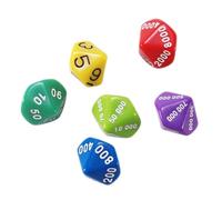 ORFOFE Datos de Juego de Mesa de Plástico Multilateral 6 Piezas Valores Individualizados Unidad Decena Centena Mil Diez Mil Colores Aleatorios para Color Aleatorio