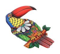 ORFOFE Decoración Colgante De Tucán De Hierro Pintado a Mano Para Jardín y Exteriores, Escultura Mural De Pájaro Color Rojo Diseño Realista y Resistencia Al Exterior