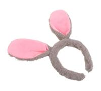 ORFOFE Diadema de Orejas de Conejo de Felpa Suave Gris Accesorio para Mujer Diadema Elástica para Cosplay Spa y Fiestas Temáticas de Pascua y Cumpleaños