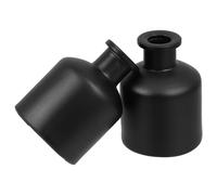 ORFOFE Difusor de Vidrio Cilíndrico Negro Elegante, 2 Piezas, 50ml | Recipientes para Aromas en Casa, Tamaño Portátil, Limpieza Sencilla, Uso Versátil en Salones