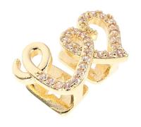 ORFOFE Double Heart Rhinestone Mouth Grill Comfortable Hip Hop Party Jewelry Accessories Stylish Unisex Teeth Costume Grill For Daily Wear