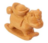 ORFOFE Escultura del Caballo del Zodíaco Chino en Madera Tallada a Mano, Mini Estatua Decorativa para Colección y Decoración del Hogar en Año Chino