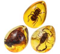 ORFOFE Espécimen de Ámbar de Resina Insectos 3 Piezas, Diseño Creativo y Ligero para Colección y Decoración de Joyas Infantiles