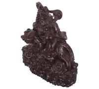 ORFOFE Estatua Tallada de CAI Shen en Madera de Ébano Negro Escultura Feng Shui de la Deidad de la Riqueza Zhao Gongming Montando Tigre Decoración para Prosperidad Empresarial y Año