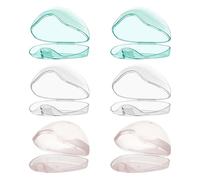 ORFOFE Estuche para Chupetes Portátil Triangular 6 Piezas Transparente Rosa y Verde Claro Caja Organizadora Antipolvo para Cochecito y Guardería Almacenamiento Práctico para Ñiño