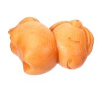 ORFOFE Figura de Caballo Gordo Tallada Madera de 48X45 CM Estatua Decorativa Artesanal del Zodiaco Chino Escultura de Animal de Madera para Decoración de Escritorio y Hogar