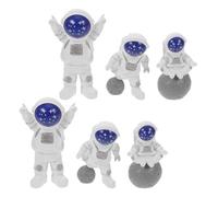 ORFOFE Figuras de Astronautas para Decorar Tartas 6 Piezas de Resina Azul Estrellado Mini Adornos Reutilizables para Fiestas Infantiles Temática Espacial y Manualidades Educativas