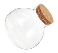 ORFOFE Frasco de Vidrio Redondo con Tapa de Corcho Tarro Terrario Decorativo para Suculentas Botella Ecológica Multiuso para Musgo Plantas Aéreas y Almacenamiento Casa o Oficina
