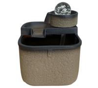 ORFOFE Fuente Decorativa de Cerámica para Escritorio Bola Giratoria y Agua Corriente, Adorno Moderno para Oficina y Hogar, Paisaje Relajante