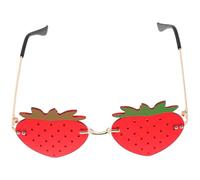 ORFOFE Gafas de Sol para Niña Forma de Fresa, Ligeras y Resistentes, Diseño Delicado en Color Rojo para Fiestas de Cosplay y Playa