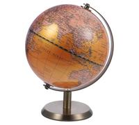 ORFOFE Globo Terráqueo Decorativo de Escritorio Estilo Europeo Material ABS y Aleación Diseño Arco Perlado Amarillo Base Estable Adorno para Hogar y Oficina Globo Terráqueo Duradero