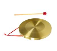 ORFOFE Gong de Cobre Portátil para Advertencias Instrumento de Percusión Manual con Martillo Sonido Claro y Fuerte para Antiinundaciones y Emergencias