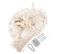 ORFOFE Hamaca Colgante para Gatos Macramé Hecha Mano Estilo Bohemio Cama Cómoda para Gatos Pequeños con Gancho De Acero Inoxidable Incluye Juguete y Cojín y Altura para Interiores