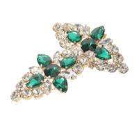 ORFOFE Hebillas de Zapato de Flores Metálicas Verdes 2 Piezas, Clips Decorativos Extraíbles para Tacones Altos, Accesorios para Zapatos de Boda y Fiesta, Adornos Elegantes para