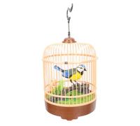 ORFOFE Jaula de Pájaro Acústica Interactiva Control de Voz, Juguete Electrónico Educativo, Simulación Realista de Canto de Pájaro, Decoración Colgante en Abs Resistente, Modelo Mini