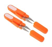 ORFOFE Juego de 2 Tijeras Tijeras de Pesca Pequeñas de Plástico Naranja Cortadores de Hilo de Precisión Tapa para Manualidades y Corte de Líneas de Pesca Herramienta Portátil y Bordado