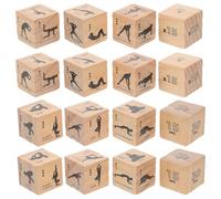 ORFOFE Juego de 4 Dados de Madera para Ejercicio y Dados Fitness Portátiles y para Yoga Diversión Casa Fiesta y Reuniones Familiares