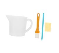 ORFOFE Juego de 4 Tazas Medidoras Flexibles de Silicona con Asa 500 Ml Vaso Divisor de 3 Compartimentos para Mezclar Pintura Resina y Pigmentos Kit para Manualidades y Fundición de
