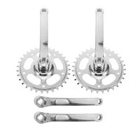ORFOFE Juego de Bielas para Bicicleta de Montaña 32 Dientes Eje Cuadrado Metal Resistente 2 Piezas Repuesto Compatible para Ciclismo Urbano y Rutas Off-Road