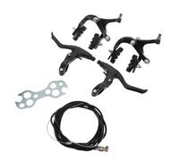 ORFOFE Juego de Frenos de Disco Mecánicos para Bicicleta de Montaña Negro, Kit Delantero y Trasero Cables de Freno Ajustables y Palancas de Aleación de Aluminio para Ciclismo Todoterreno