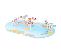 ORFOFE Juguete Cognitivo Geográfico de Madera, Juego Educativo de Geografía 36 Banderas, Mapa Interactivo para Desarrollo Temprano y Aprendizaje Divertido