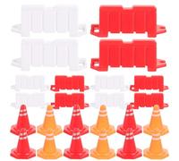 ORFOFE Juguete de Señal de Tráfico 40 Piezas Conos y Barricadas Miniatura de Abs, Colores, Set Educativo, Adecuado para Aprendizaje Vial y Juegos de Construcción