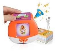 ORFOFE Juguete Educativo Audible Tarjetas Parlantes y Lector de Sonido Bilingüe 112 Tarjetas Doble Cara Aprendizaje Temprano Español E Inglés para Niños Pequeños