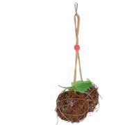 ORFOFE Juguete Triturador para Loros Bolas de Ratán Natural y Cuerda de Cáñamo, Promueve la Digestión y Ejercicio de Pico en Jaulas de Aves y Hábitats