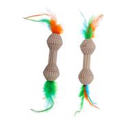 ORFOFE Juguetes para Gatos de Papel Corrugado con Forma de Mancuerna Juguetes Interactivos para Gatos para Jugar en Interiores Juguetes para Morder Y Rascar
