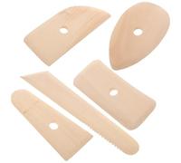 ORFOFE Kit de 5 Herramientas para Modelar Arcilla Polimérica de Madera, Raspadores Esquinas Redondeadas para Esculpir Cerámica, Herramienta para Bricolaje y Manualidades Artísticas