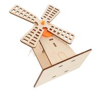 ORFOFE Kit Stem Molino de Viento de Madera DIY para Juguete Educativo de Construcción Manual con Precortadas Modelo Giratorio para Experimentos Científicos y Actividades Creativas