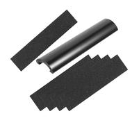 ORFOFE Lijadora para Puntas de Taco de Billar Negra Juego 1 Pulidor Tipo Bambú y 5 Hojas de Lija Herramienta Compacta para Modelar y Reparar Puntas Mantenimiento Portátil para Billar