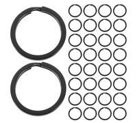 ORFOFE Llaveros Planos de 25 MM Negros Anillos Metálicos Partidos para Llaves Accesorios para Manualidades DIY Conectores Resistentes para Llaveros Etiquetas y Colgantes Pack 100