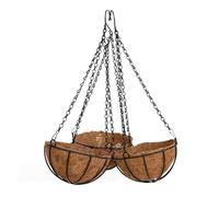 ORFOFE Maceta Colgante Metálica 30 Cm para Interior y Exterior, Jardinera Decorativa Forro, Cesta Colgante Resistente para Balcón y Soporte de Plantas, Diseño Artesanal Funcional