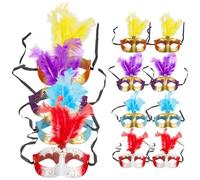 ORFOFE Máscara de Carnaval de Plumaje para 12 Piezas Colores Aleatorios Máscara de Cosplay Ligera para Fiestas Halloween y Disfraces de Carnaval Color Aleatorio