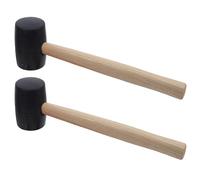 ORFOFE Mazo de Goma Blanda Mango de Madera, Juego de 2 Piezas para Carpintería, Uso en Camping, Abrir Cocos y Clavar Estacas de Tienda, Herramienta Manual Versátil para Bricolaje y Suelo