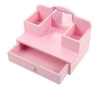 ORFOFE Mini Dressing Table de Madera Rosa con Espejo Ajustable y Cajones para Accesorios de Muñecas Tocador de Juguete para Niñas Pequeñas con Diseño Princesa Mesa de Maquillaje Robusta