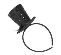 ORFOFE Mini Top Hat Headband Sequin Bow Women Party Hair Hoop Comfortable Fit Cosplay Costume Accessory For Tea Party Halloween Christmas