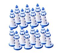 ORFOFE Mini Torre de Resina Azul para Decoración Náutica de Mesa, 15 Piezas para Micropaisajes DIY, Adornos Costeros Mediterráneos y Accesorios para Casas de Muñecas