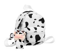 ORFOFE Mochila de Lona de Vaca para Niñas con Colgante de Peluche Mochila Adorable y Moderna para y Estudiantes