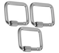 ORFOFE Mosquetones Cuadrados para Exteriores Hebilla Plateada 3 Piezas Resistentes para Camping Escalada y Bricolaje Prácticos para Llaveros y Accesorios de Equipaje